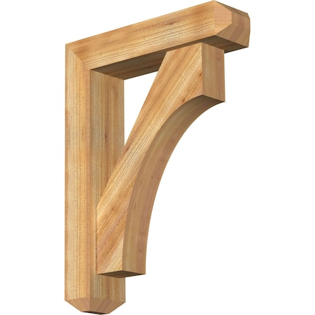 Ekena Millwork Westlake Craftsman Rough Sawn Bracket w/ Offset Brace, Western Red Cedar, 6"W x 24"D x 32"H BKT0604X24X32WTL04RWR